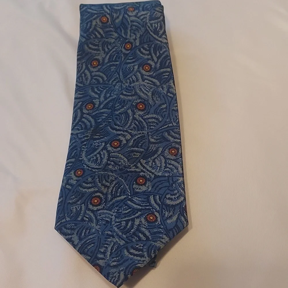 Vintage sherick fashion Paris tie blue orange